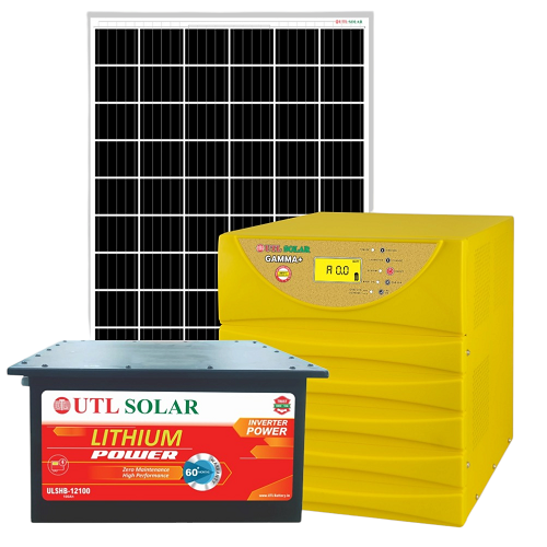 UTL 2KW Off Grid Combo Gamma Plus 3350 24V With 25.6V/100Ah Lithium Battery 540w Mono Panel 4Nos